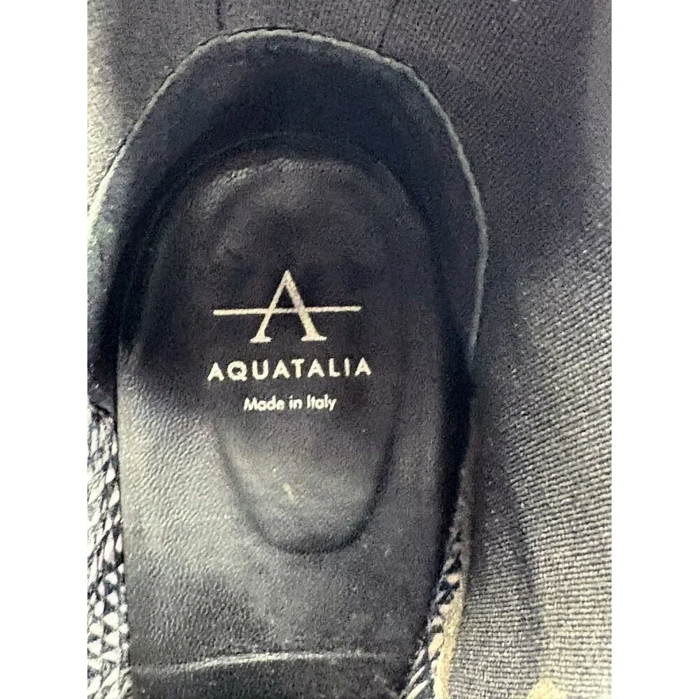 Aquatalia Ivory 338781 Black Leather‎ Chunky Heel Chelsea Bootie